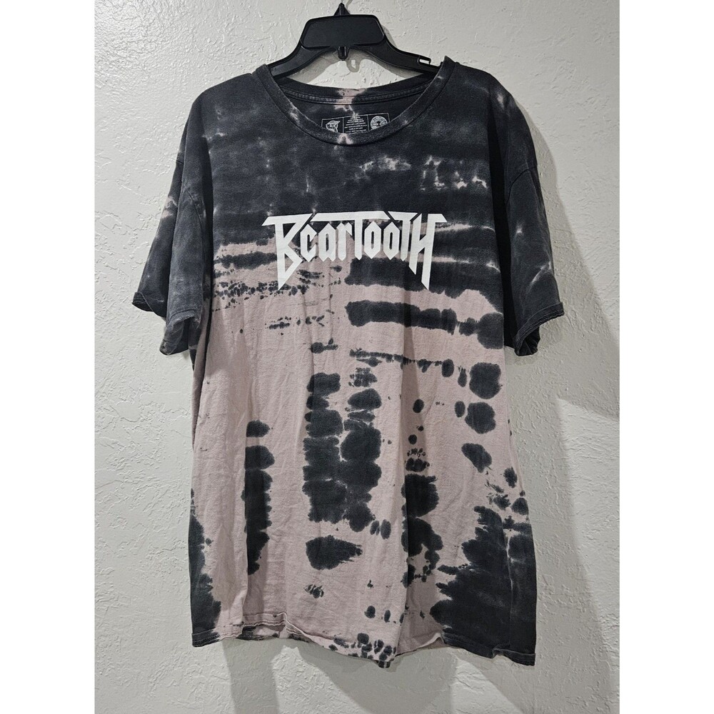 Beartooth Redbull Record Music Band Graphic Print Tie-Dye Shirt Black/Tan Sz XL
